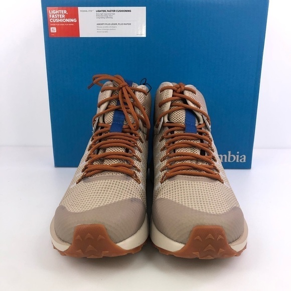 Columbia Men Trailstorm Mid Waterproof Top Hiking Sneakers Fossil Boots - Picture 5 of 8